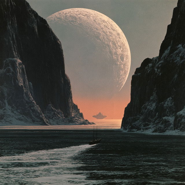 Chesley Bonestell style, Midjourney V8.2, render 3 of 4