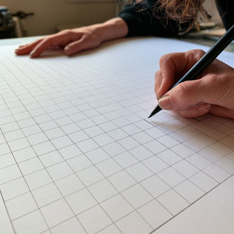 Drawing grid paper style (Techniques), Midjourney V8.2