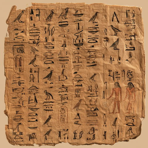 Hieratic script style (Titles), Midjourney V8.2