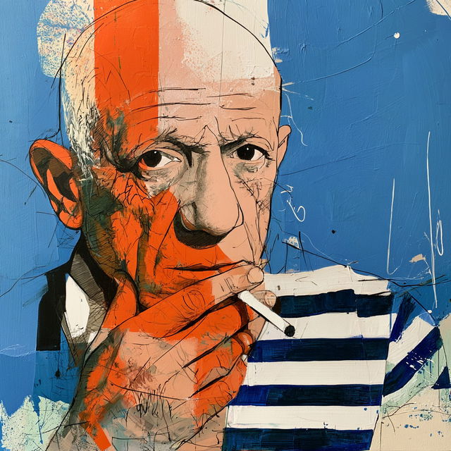 Pablo Picasso style, Midjourney V8.2, render 3 of 4