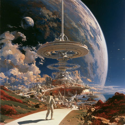 Robert McCall style (Painters), Midjourney V8.2
